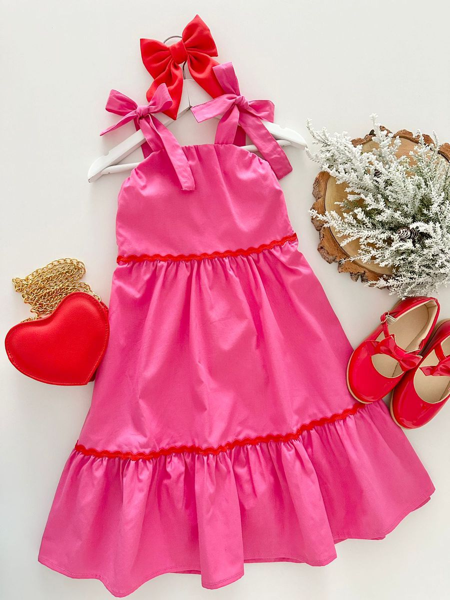 Vestido Midi Louise Rosa - Dondokinha Kids