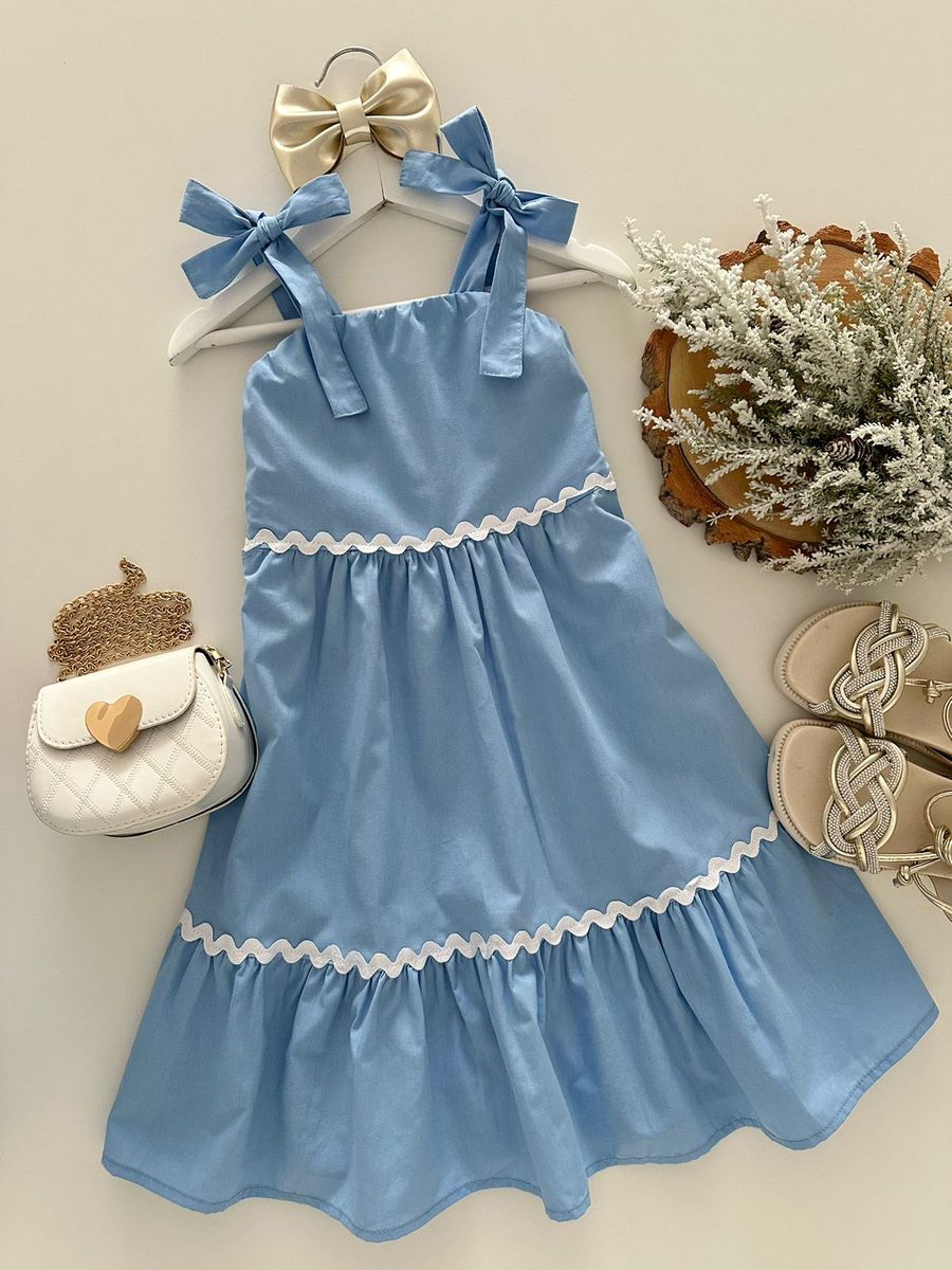 Vestido Midi Louise Azul - Dondokinha Kids