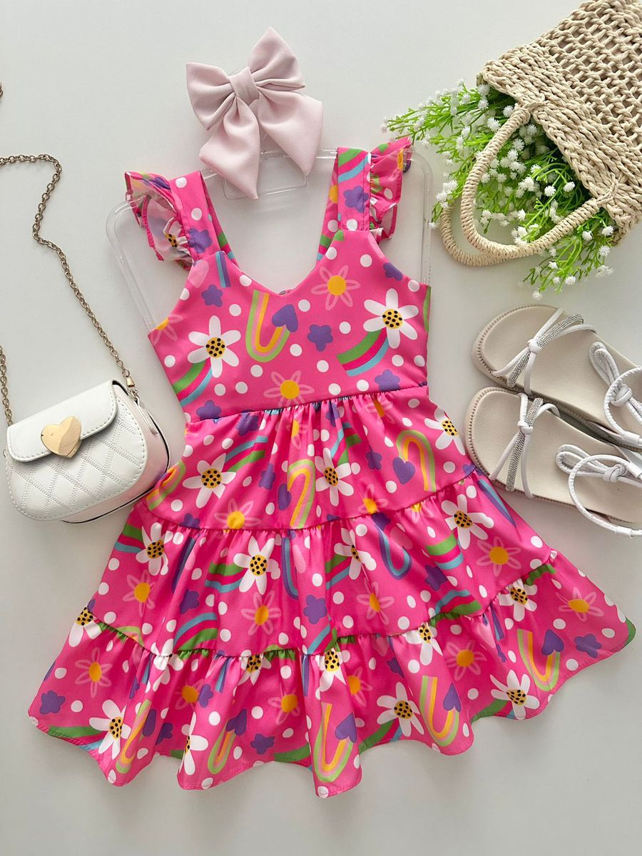 Vestido Marilia Rosa - Dondokinha Kids