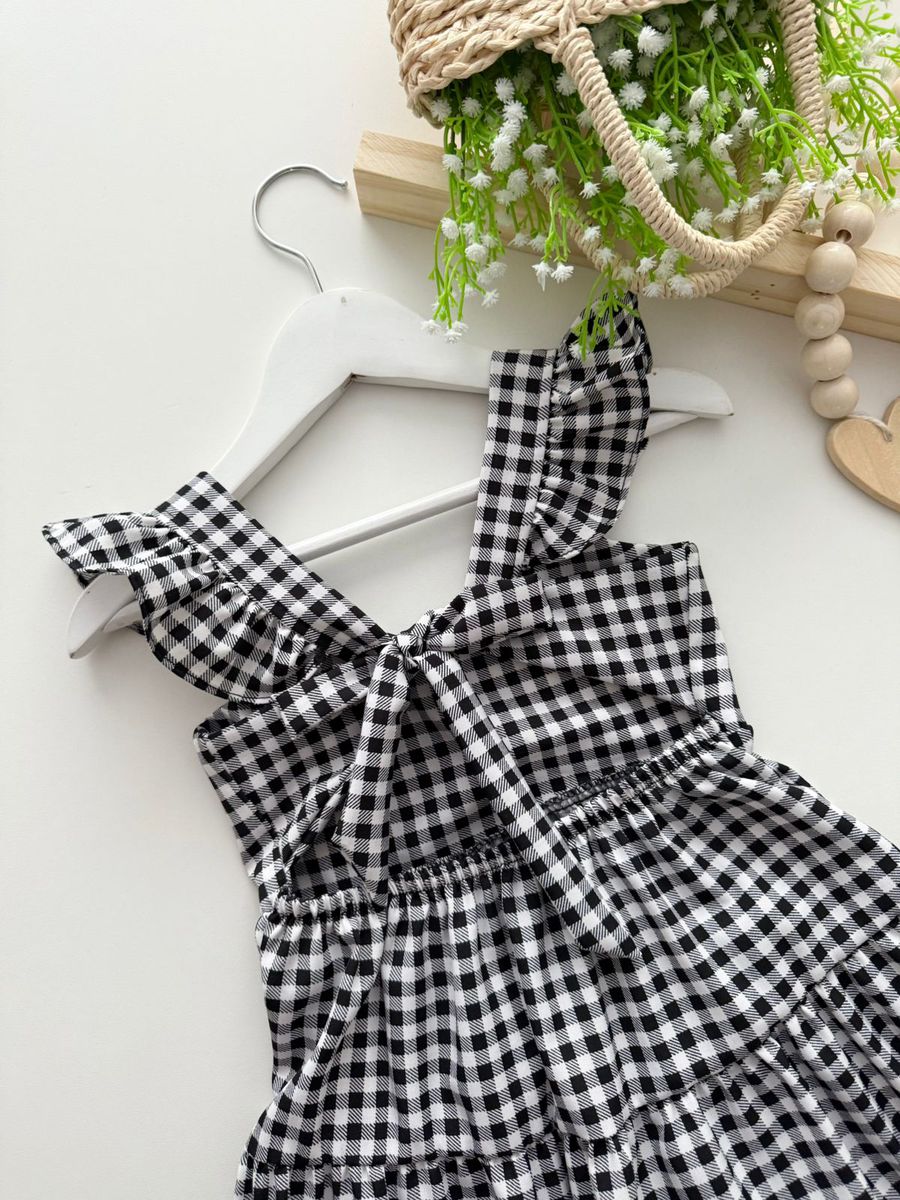 Vestido Marilia Xadrez Preto 