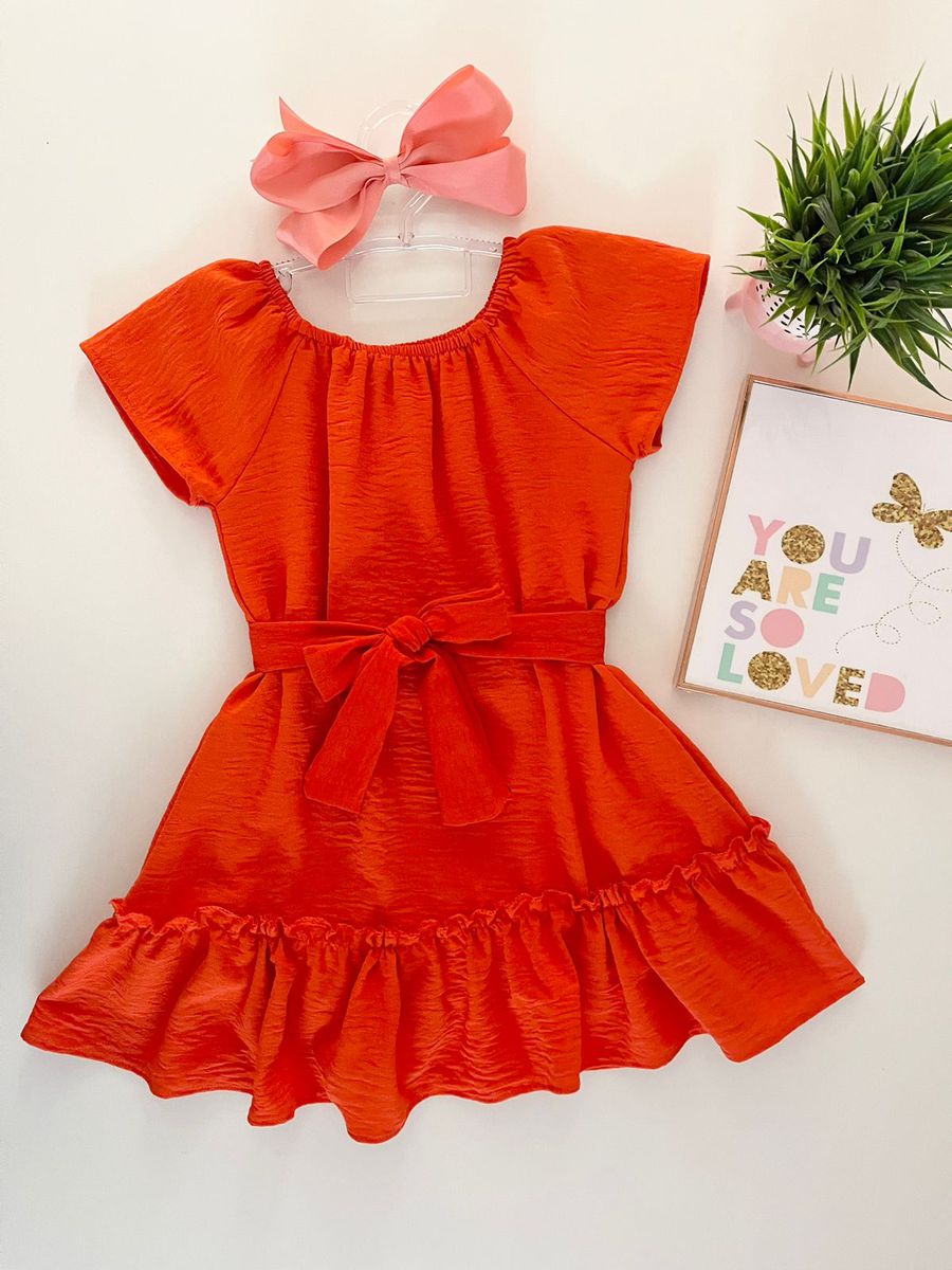 Vestido Laranja - Dondokinha Kids