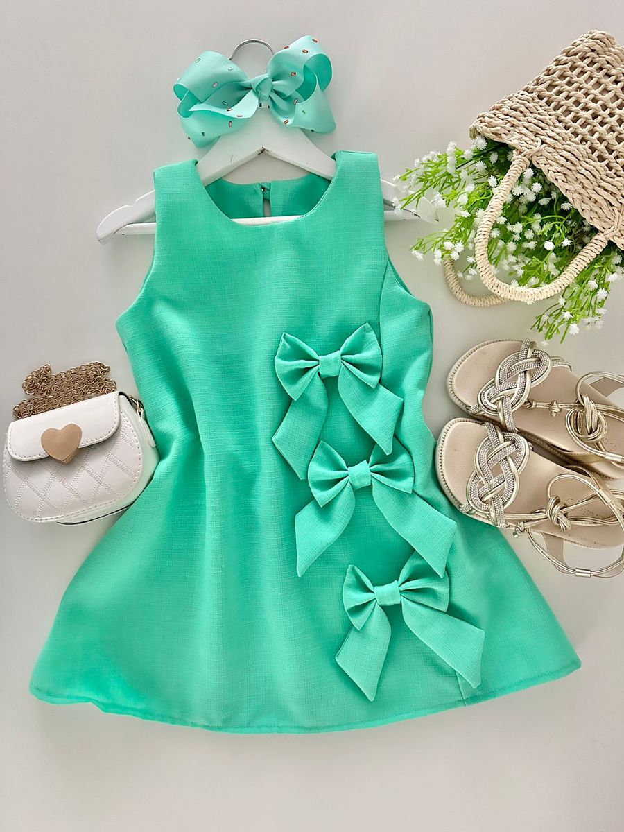 Vestido Suzy Verde Agua - Dondokinha Kids