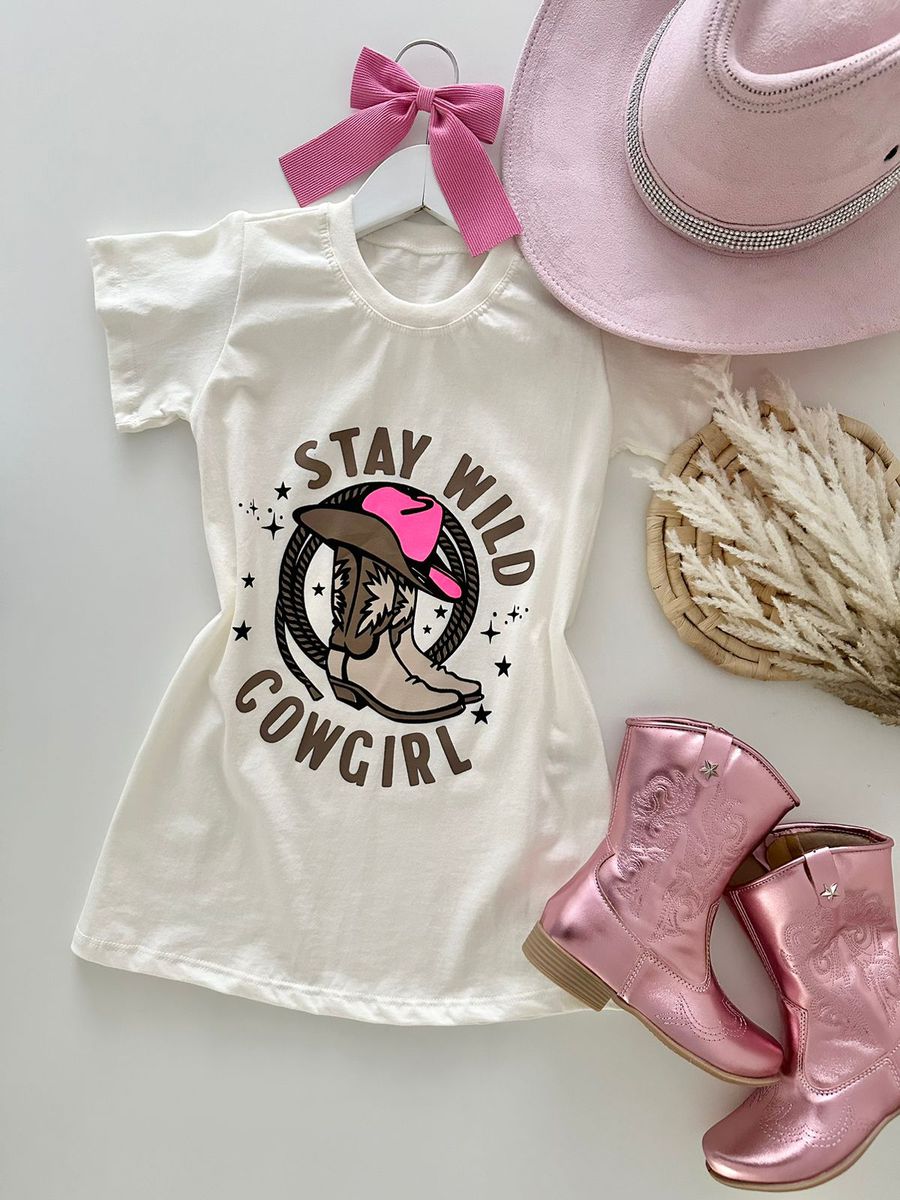 Camisetão Cowgirl Off White - Dondokinha Kids