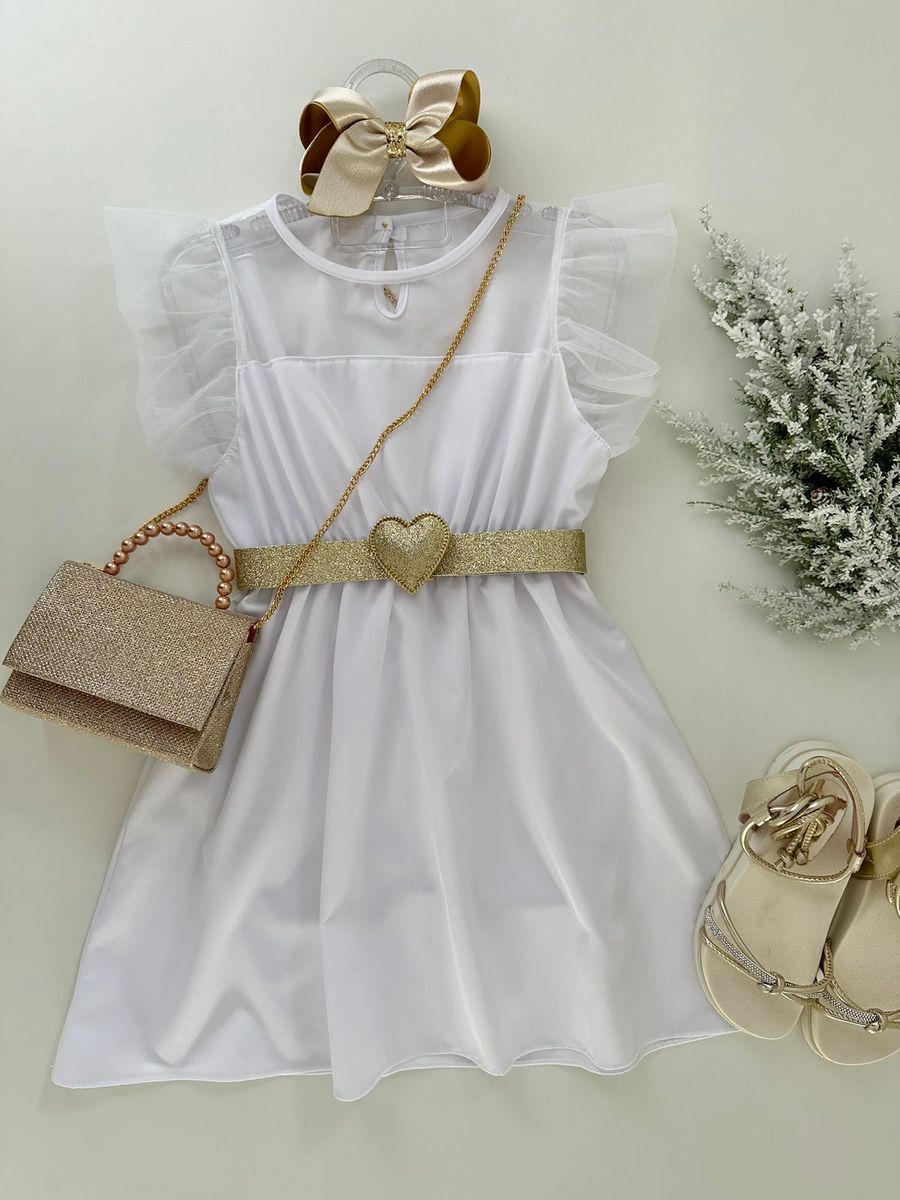 Vestido Jasmine Branco - Dondokinha Kids