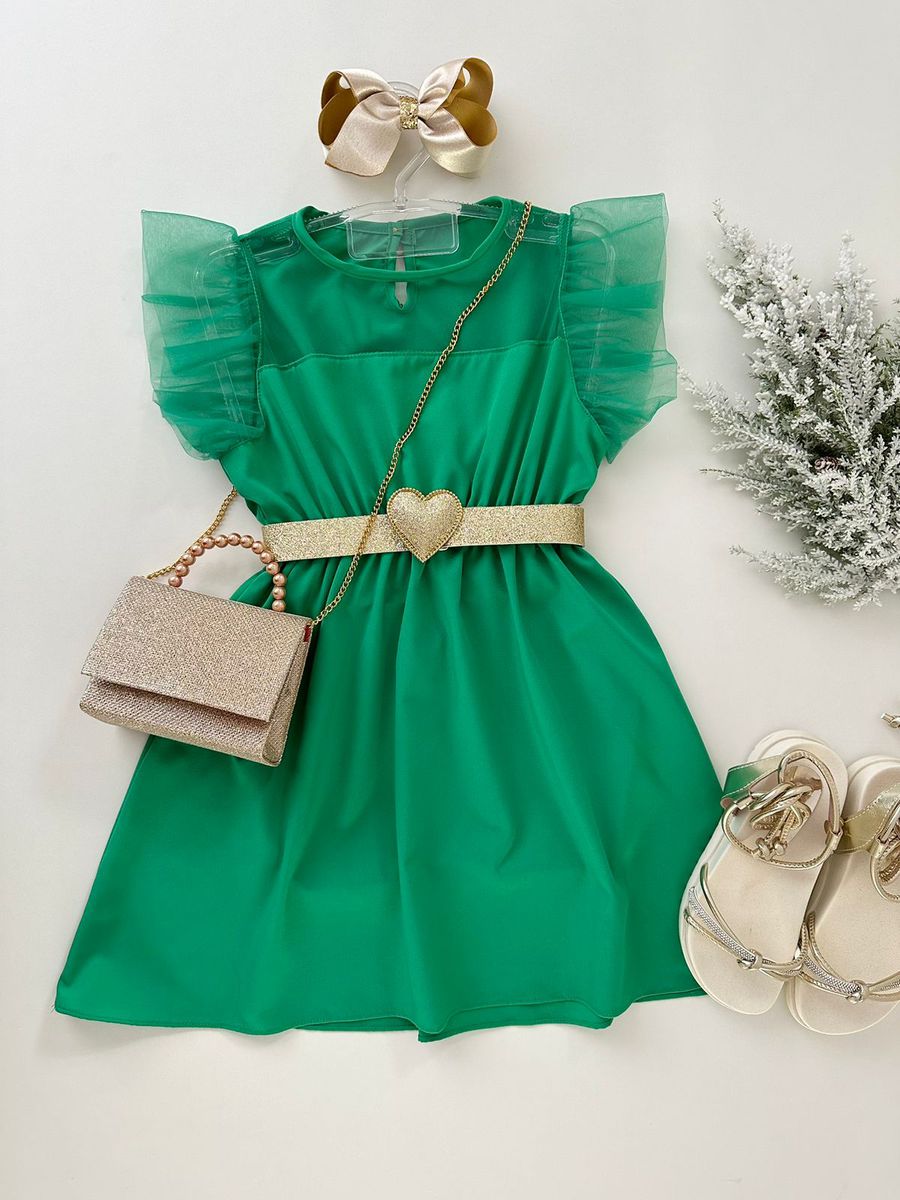 Vestido Jasmine Verde - Dondokinha Kids