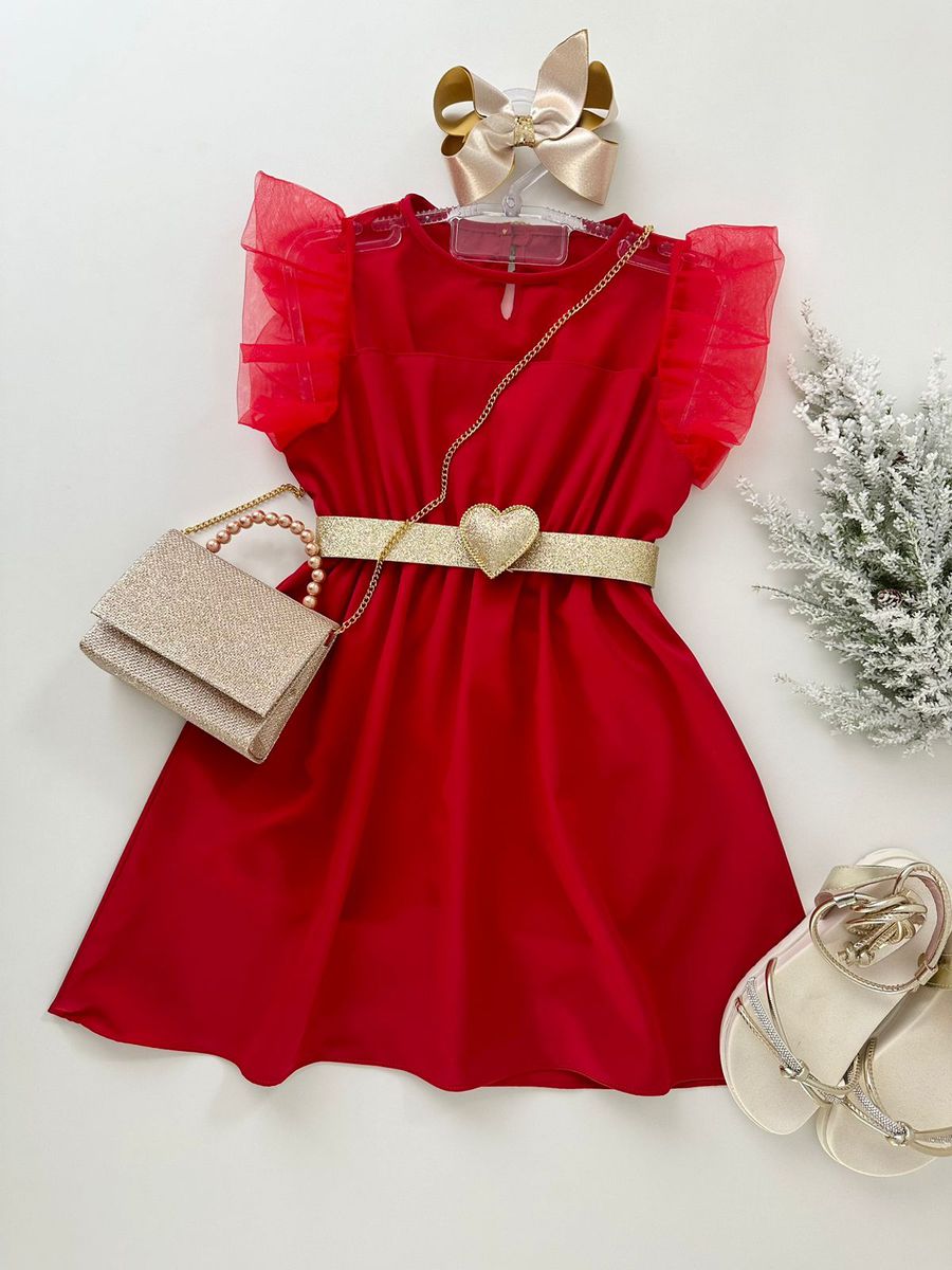 Vestido Jasmine Vermelho - Dondokinha Kids