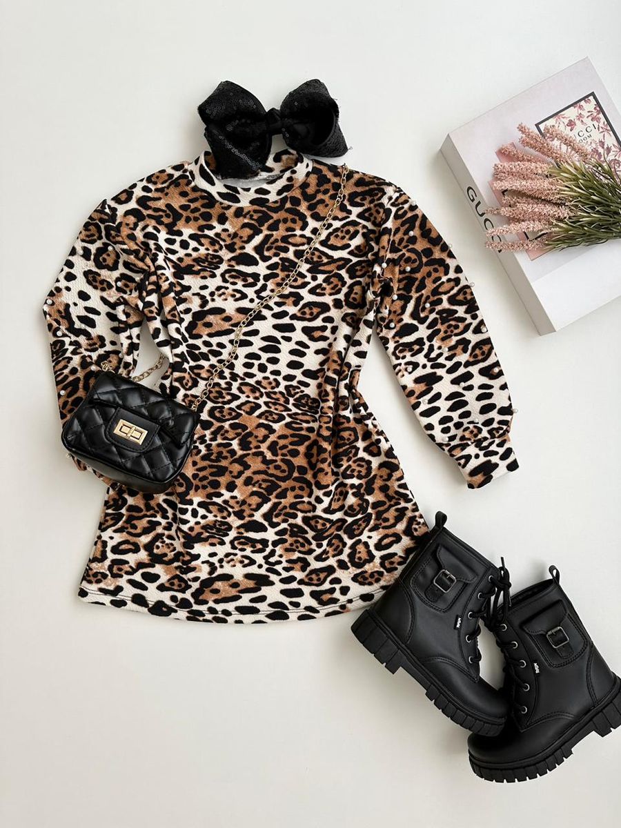 Vestido Olivia Animal Print - Dondokinha Kids