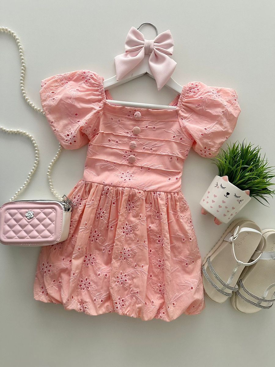 Vestido Mavie Rosa - Dondokinha Kids