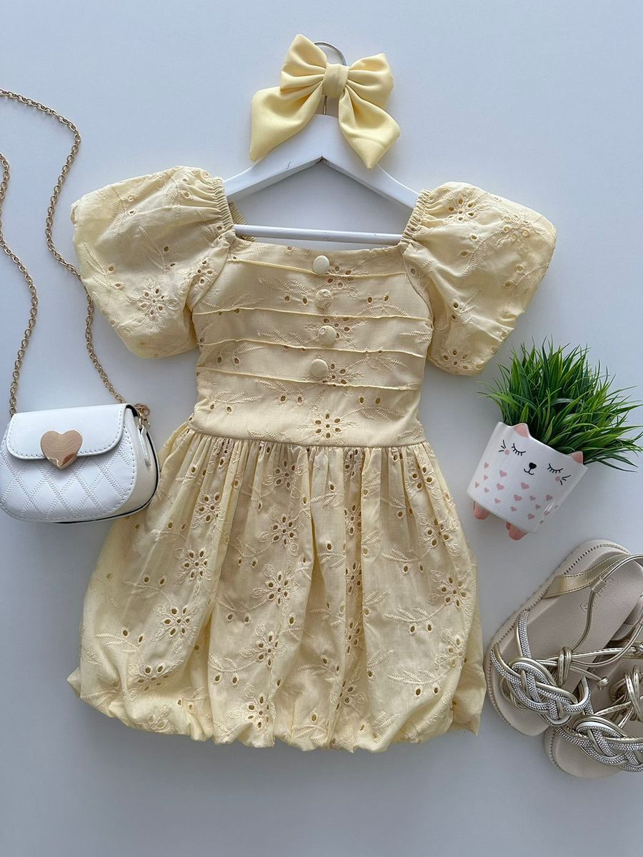 Vestido Mavie Amarelo - Dondokinha Kids