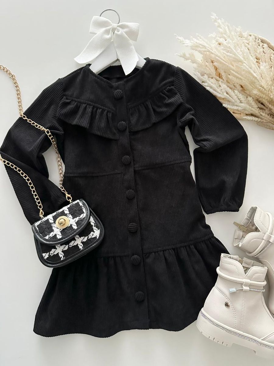 Vestido Hellen Preto - Dondokinha Kids