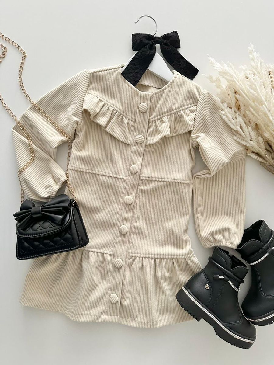 Vestido Hellen Off White - Dondokinha Kids