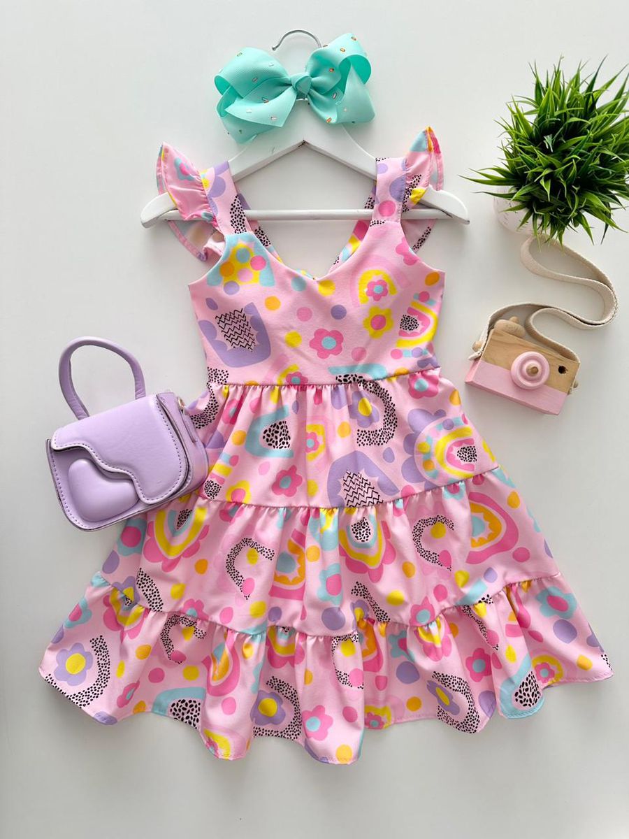 Vestido Marilia Rosa - Dondokinha Kids