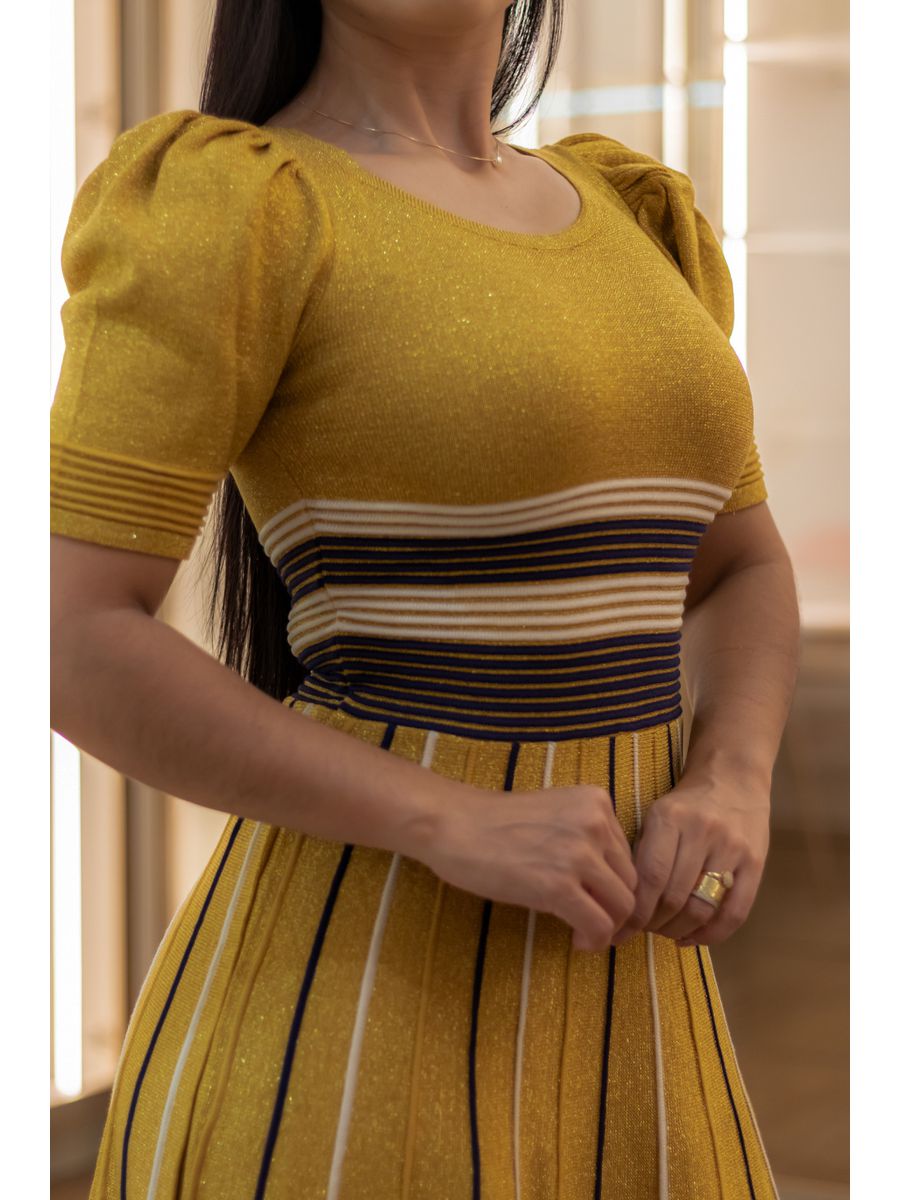 Vestido Dubai Tricot Dourado