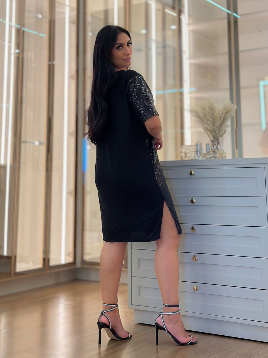 Vestido Miami Paetê Preto
