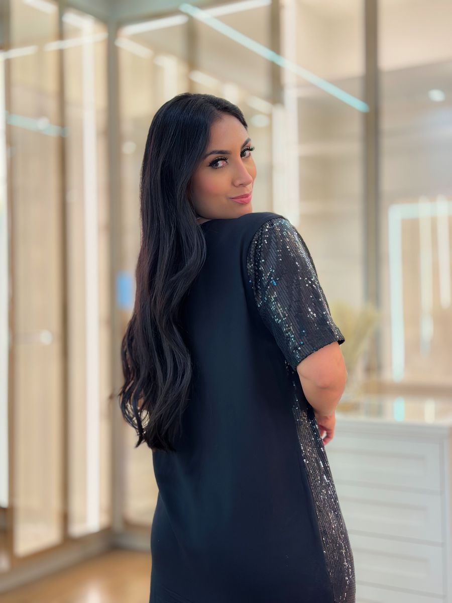 Vestido Miami Paetê Preto