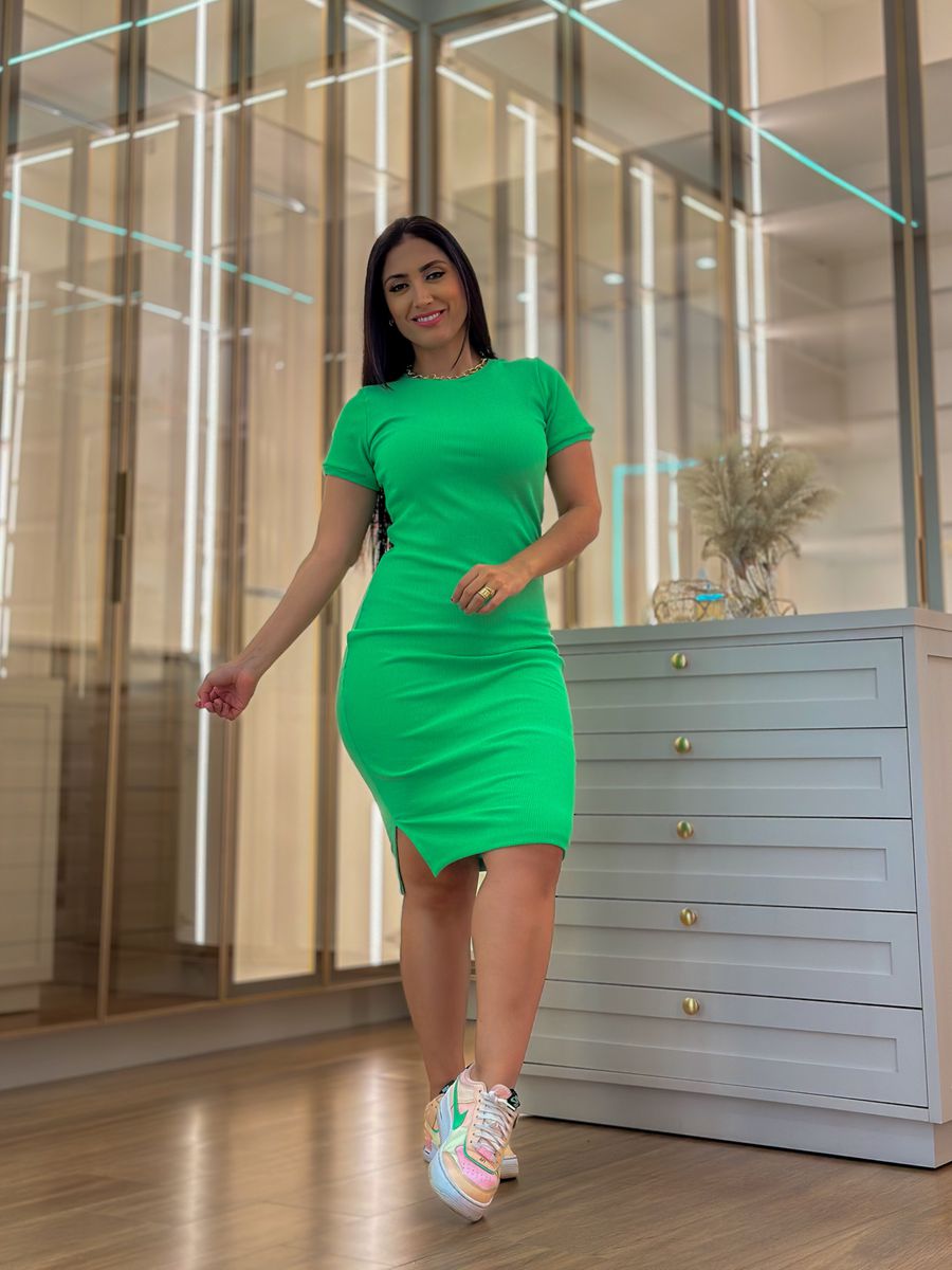 Vestido Tubinho Verde Lima