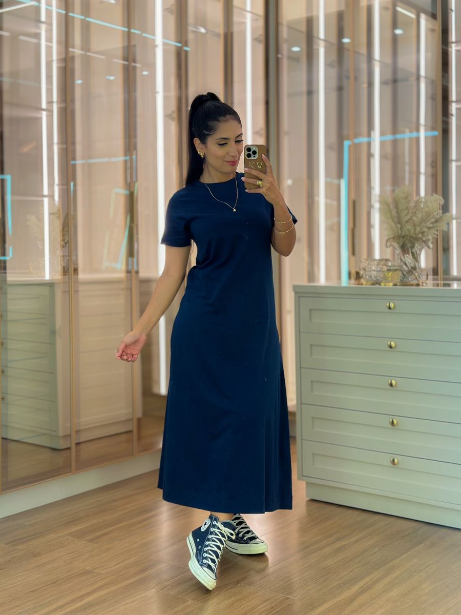 Vestido Leonora Azul Marinho