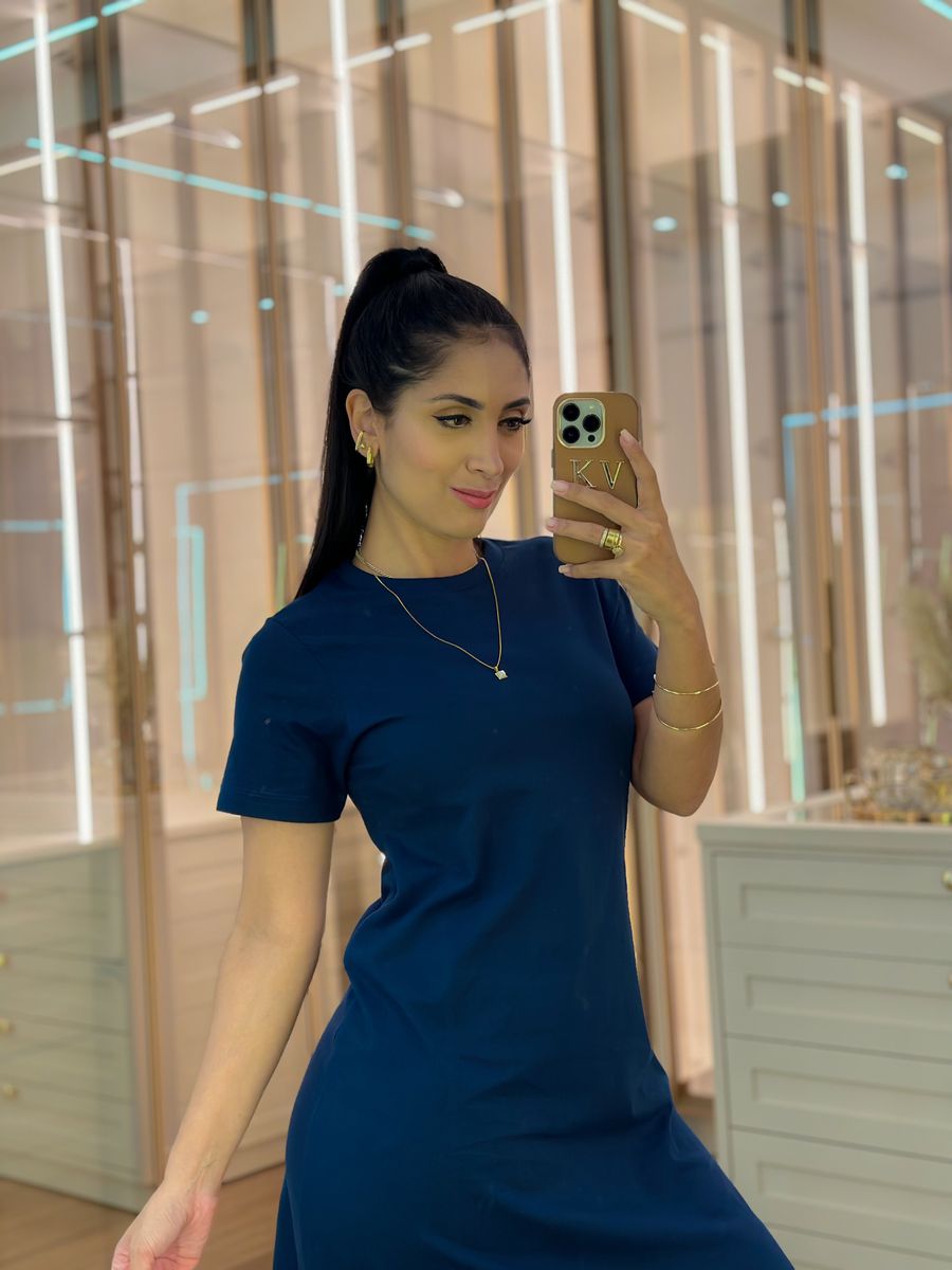Vestido Leonora Azul Marinho