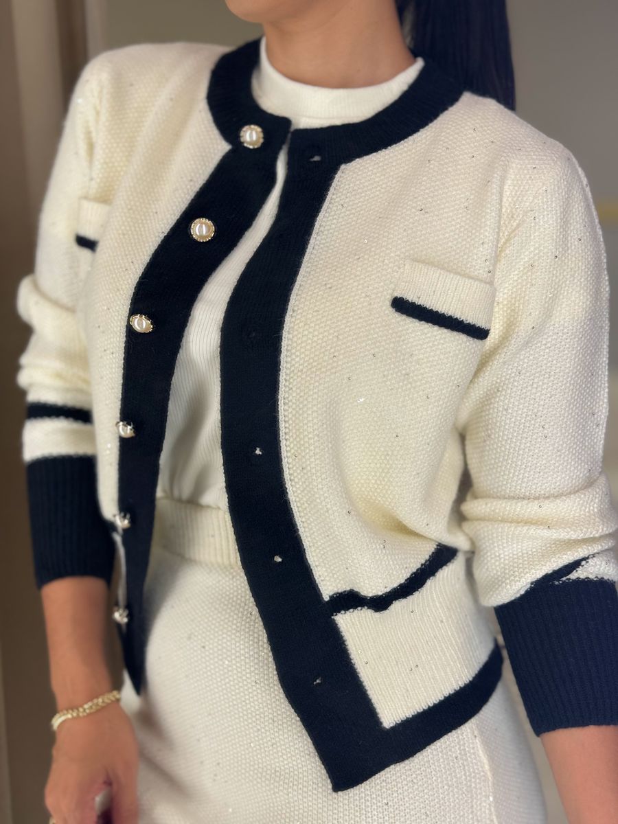 Conjunto Maya Off White E Preto