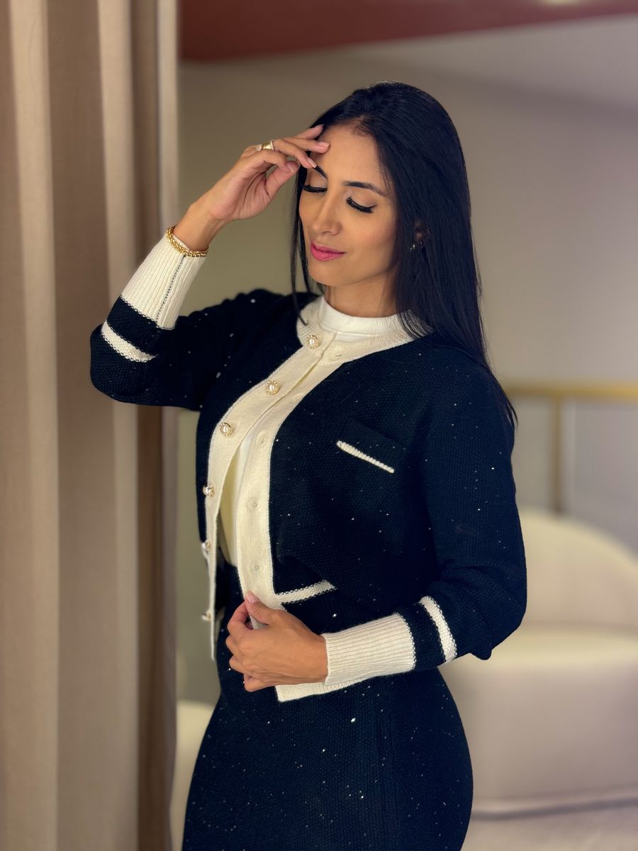 Conjunto Maya Preto E Off White