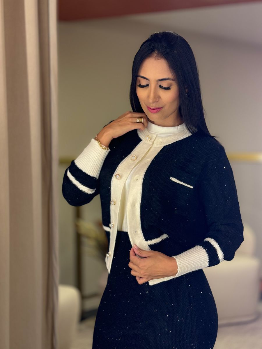 Conjunto Maya Preto E Off White