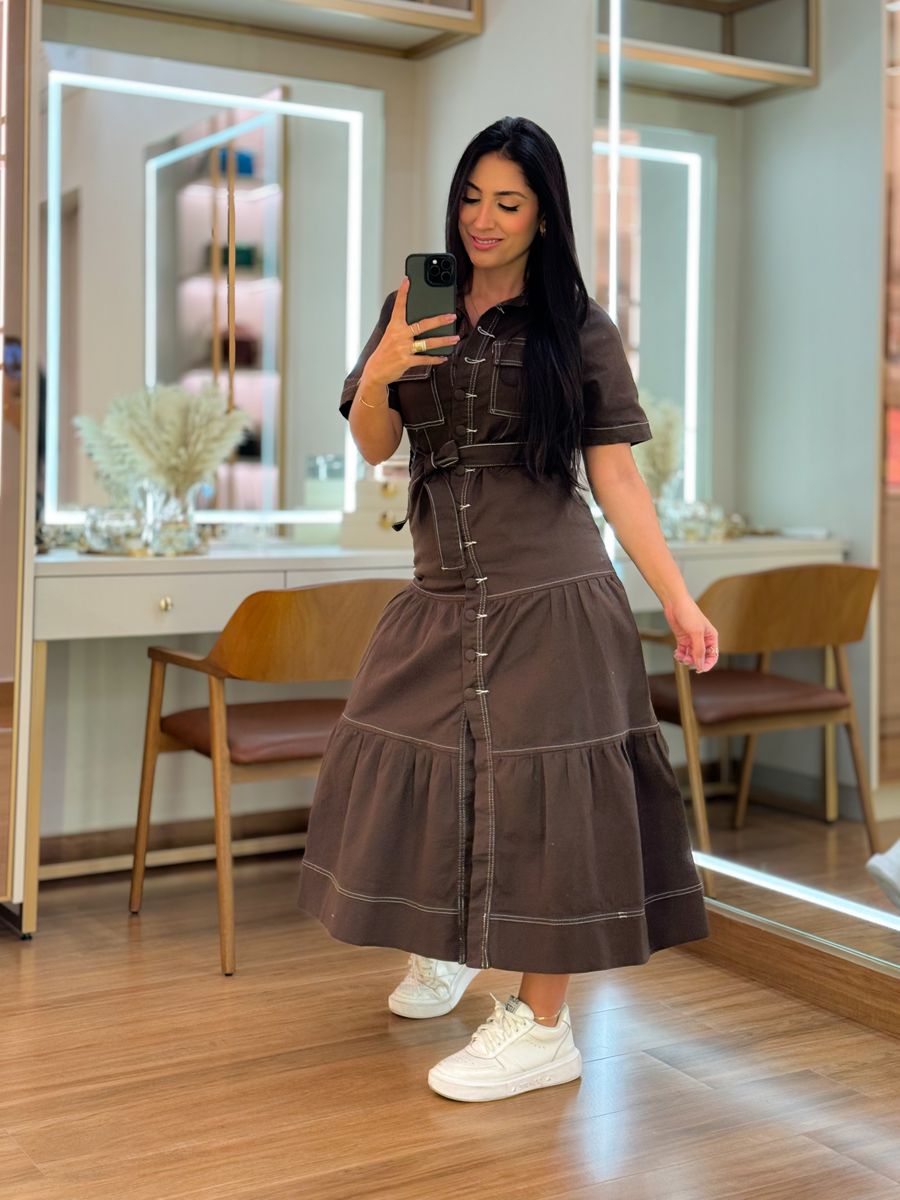Vestido Amanda Marrom