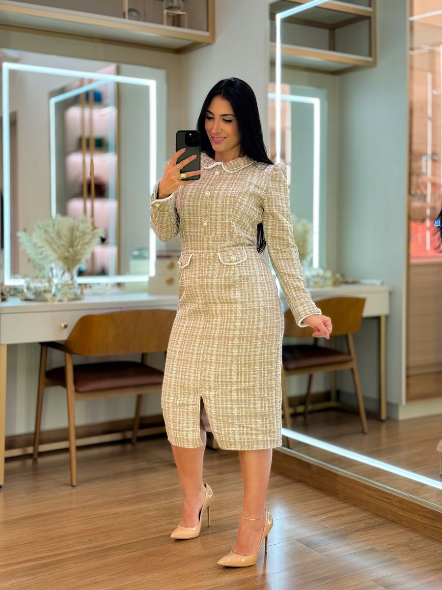 Vestido Diana Tweed Nude