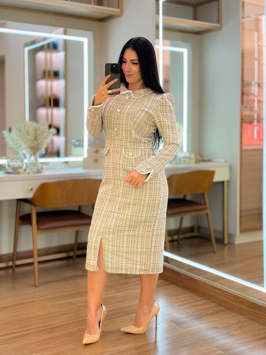 Vestido Diana Tweed Nude
