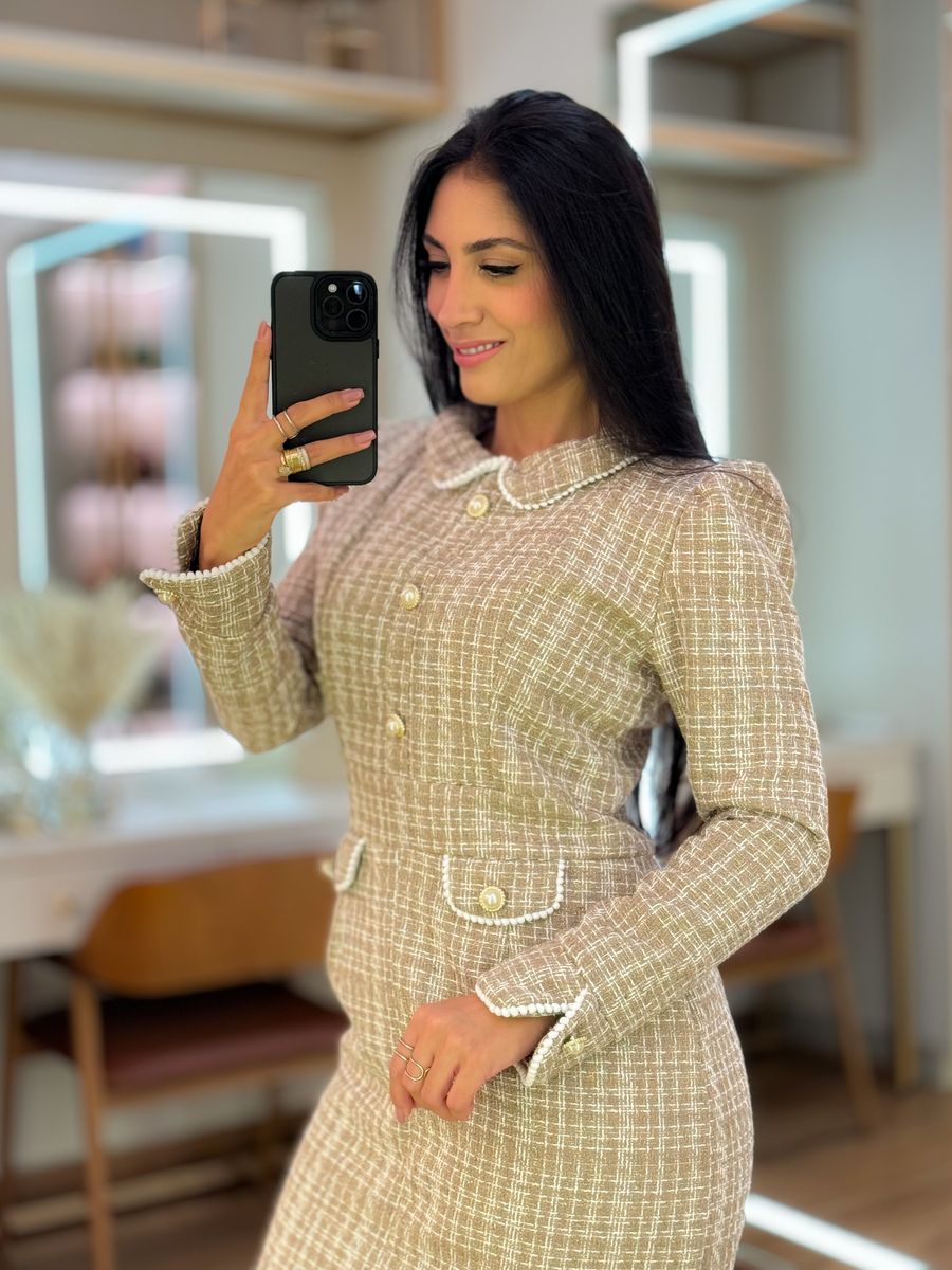Vestido Diana Tweed Nude