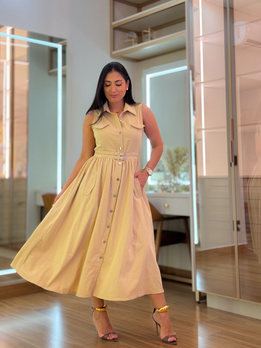 Vestido Karina Areia