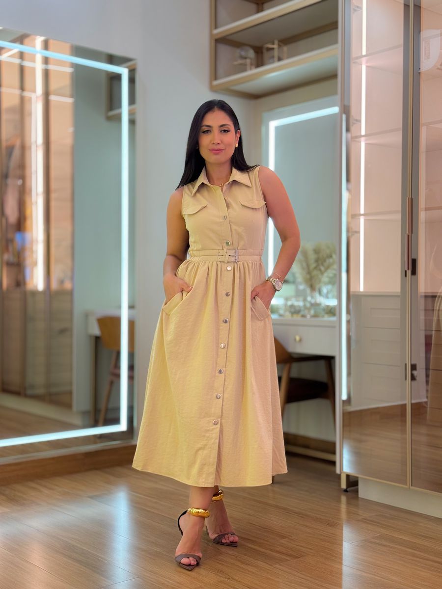 Vestido Karina Areia