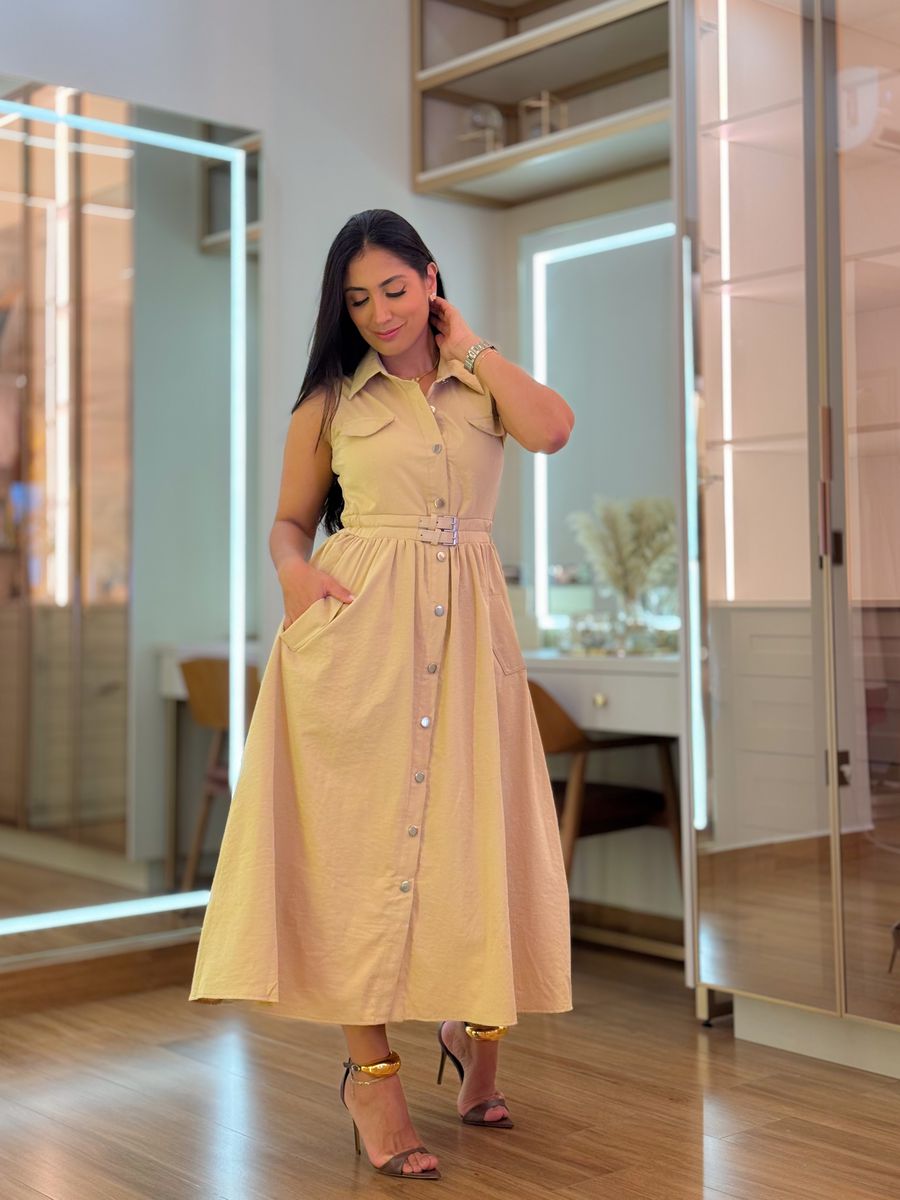 Vestido Karina Areia