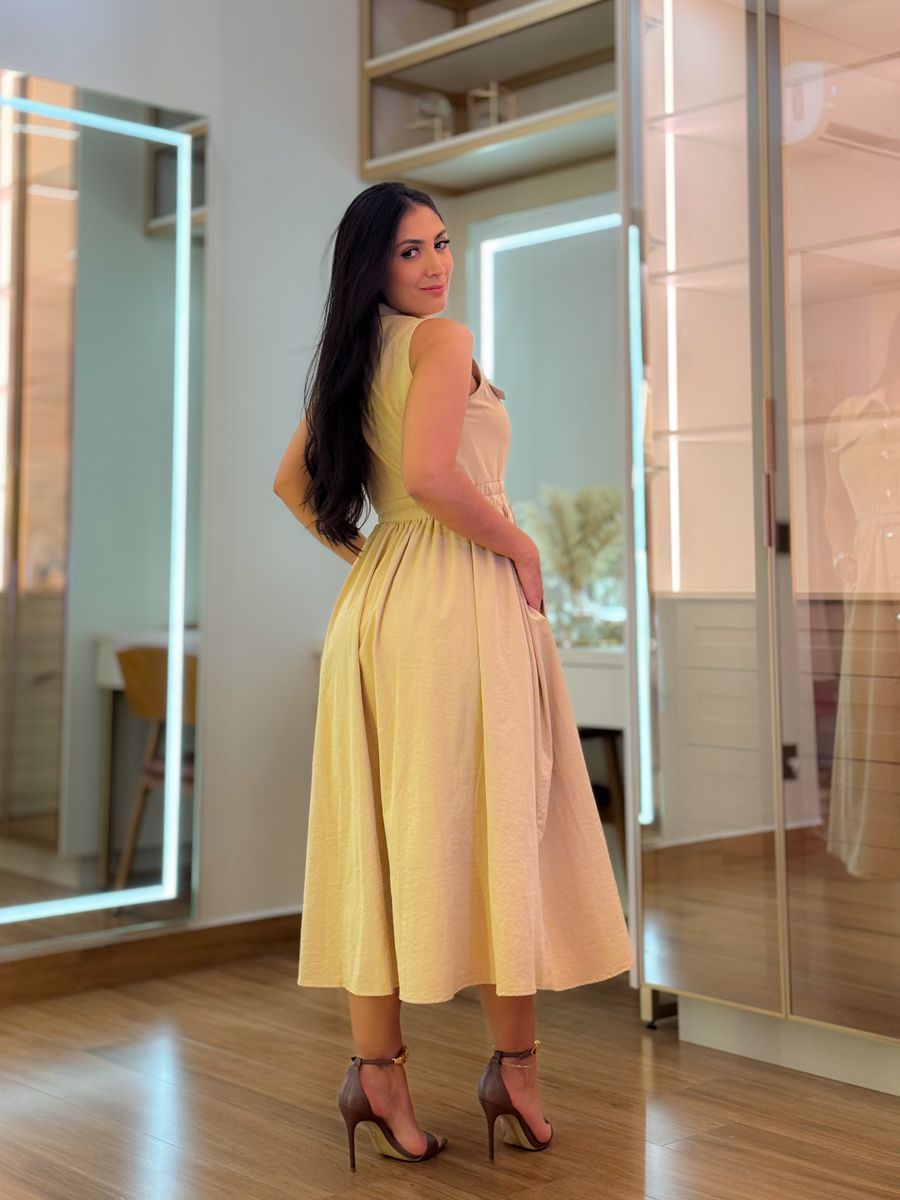 Vestido Karina Areia