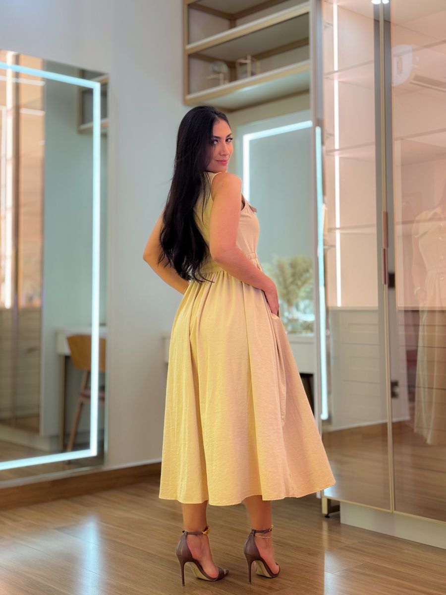 Vestido Karina Areia