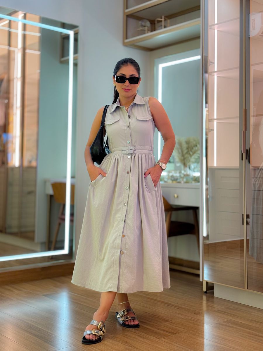 Vestido Karina Cinza