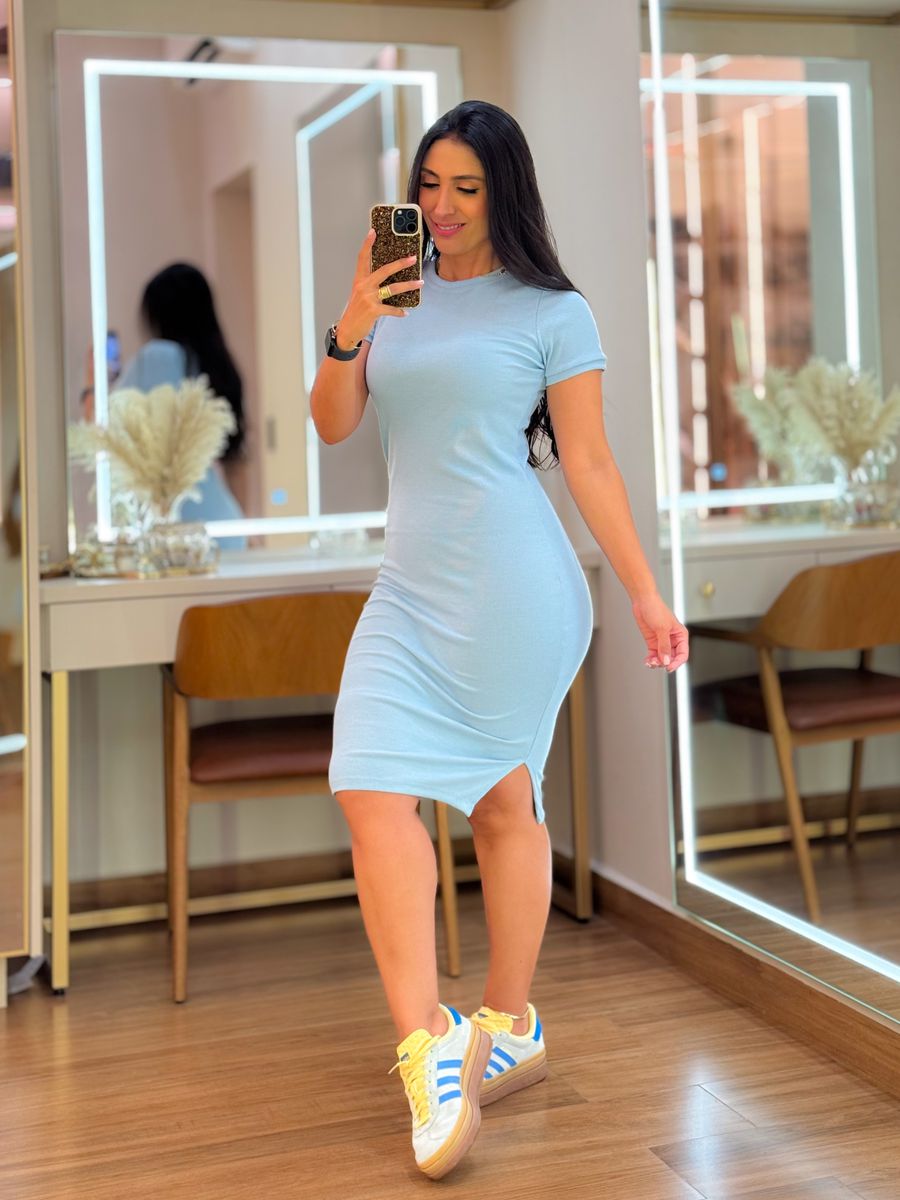 Vestido Tubinho Azul Bebe