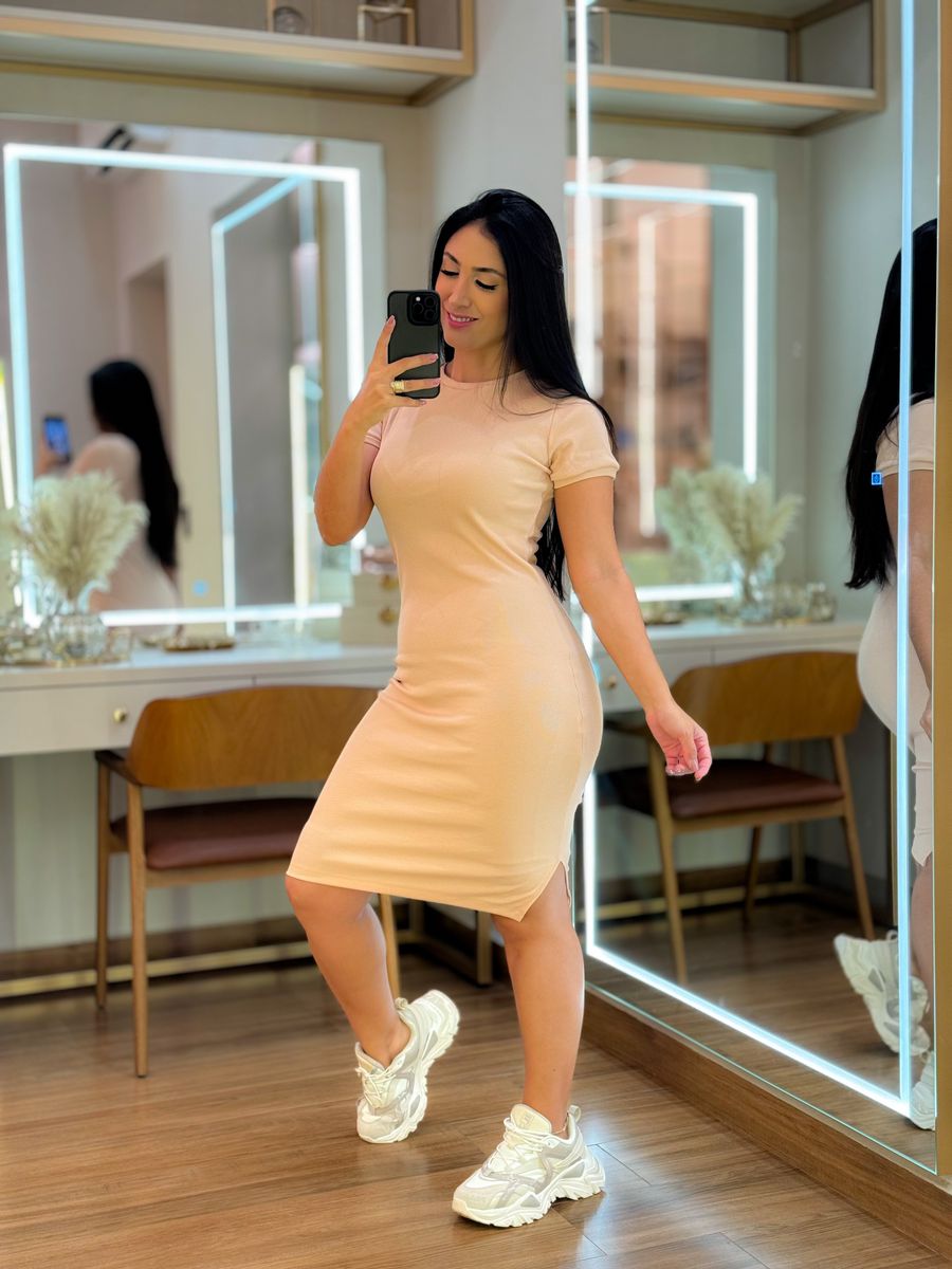 Vestido Tubinho Nude