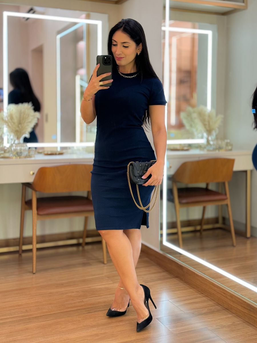 Vestido Tubinho Azul Marinho