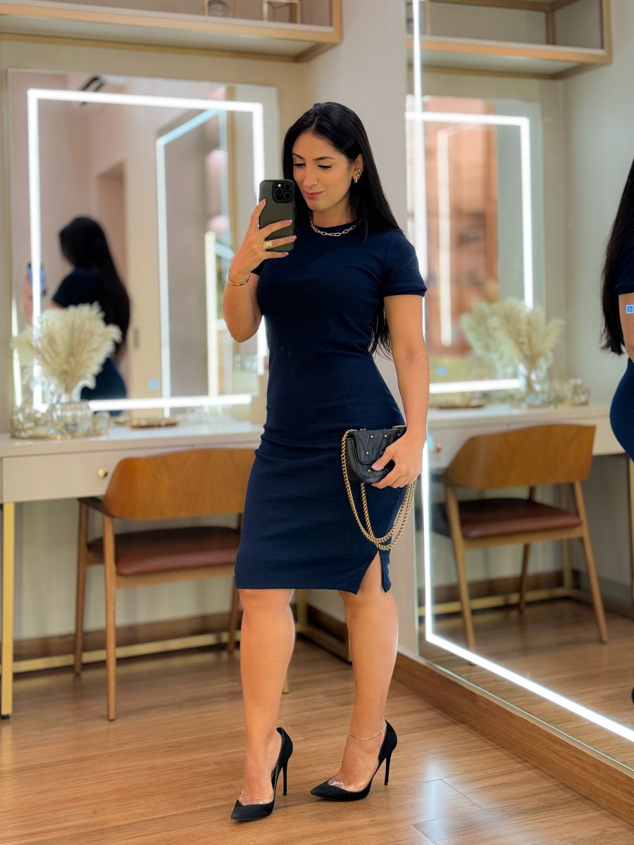Vestido Tubinho Azul Marinho