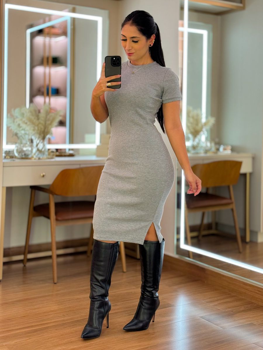 Vestido Tubinho Cinza