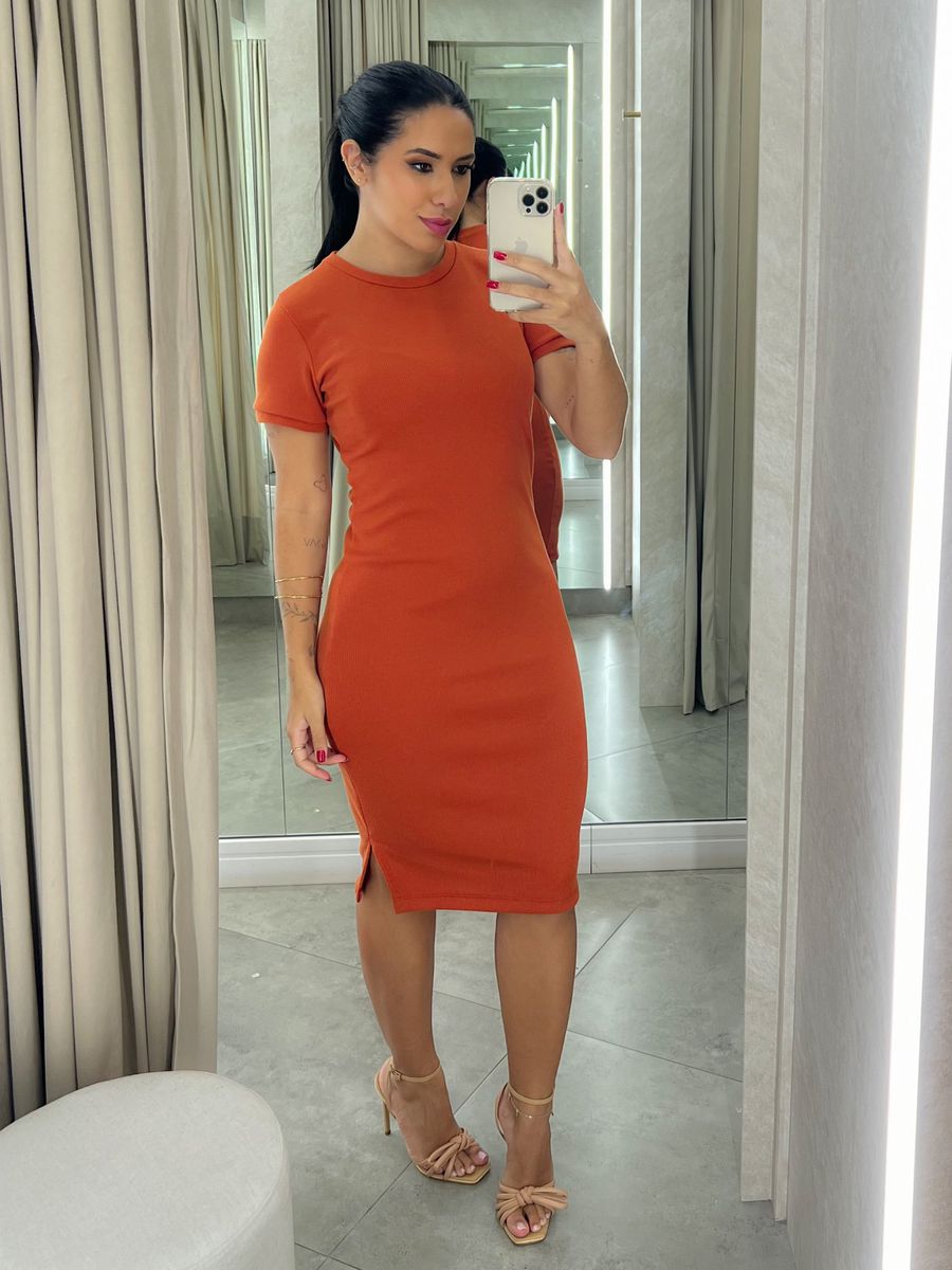 Vestido Tubinho Terracota