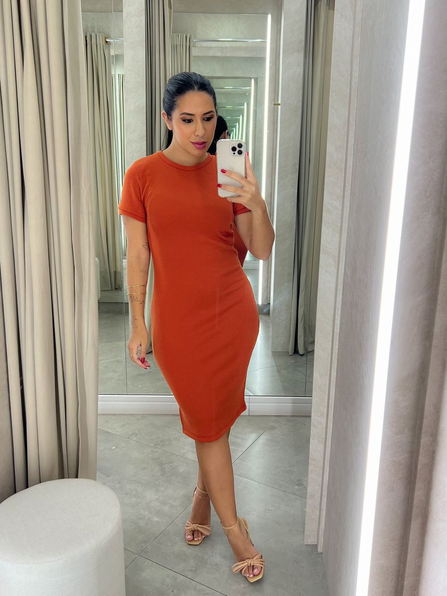 Vestido Tubinho Terracota