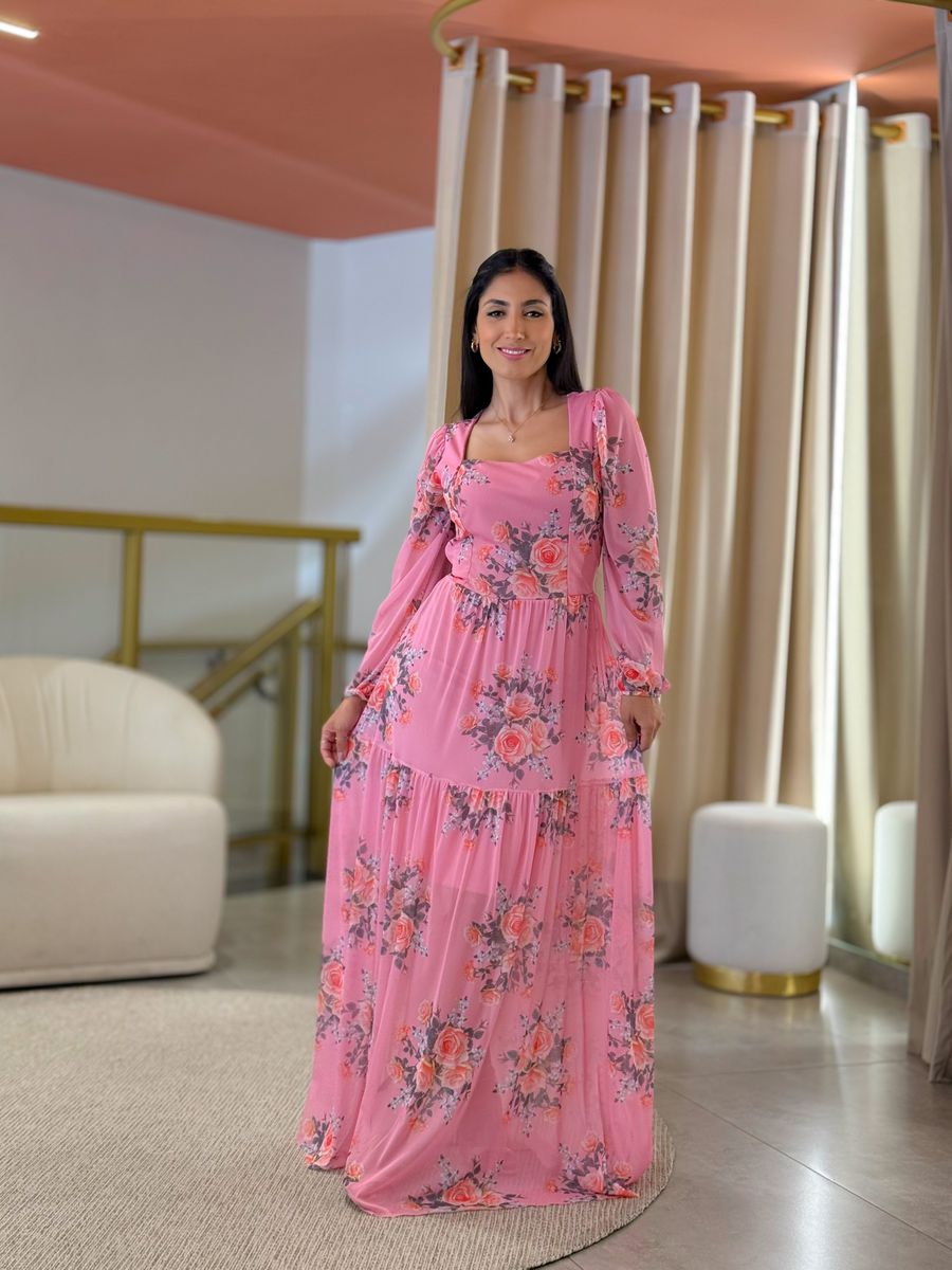 Vestido Priscila Floral Rosa