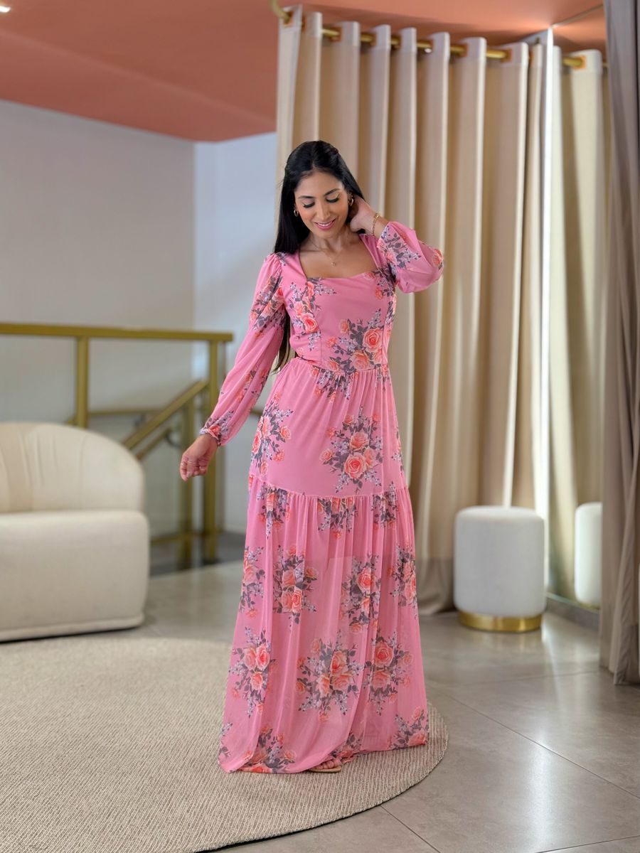Vestido Priscila Floral Rosa