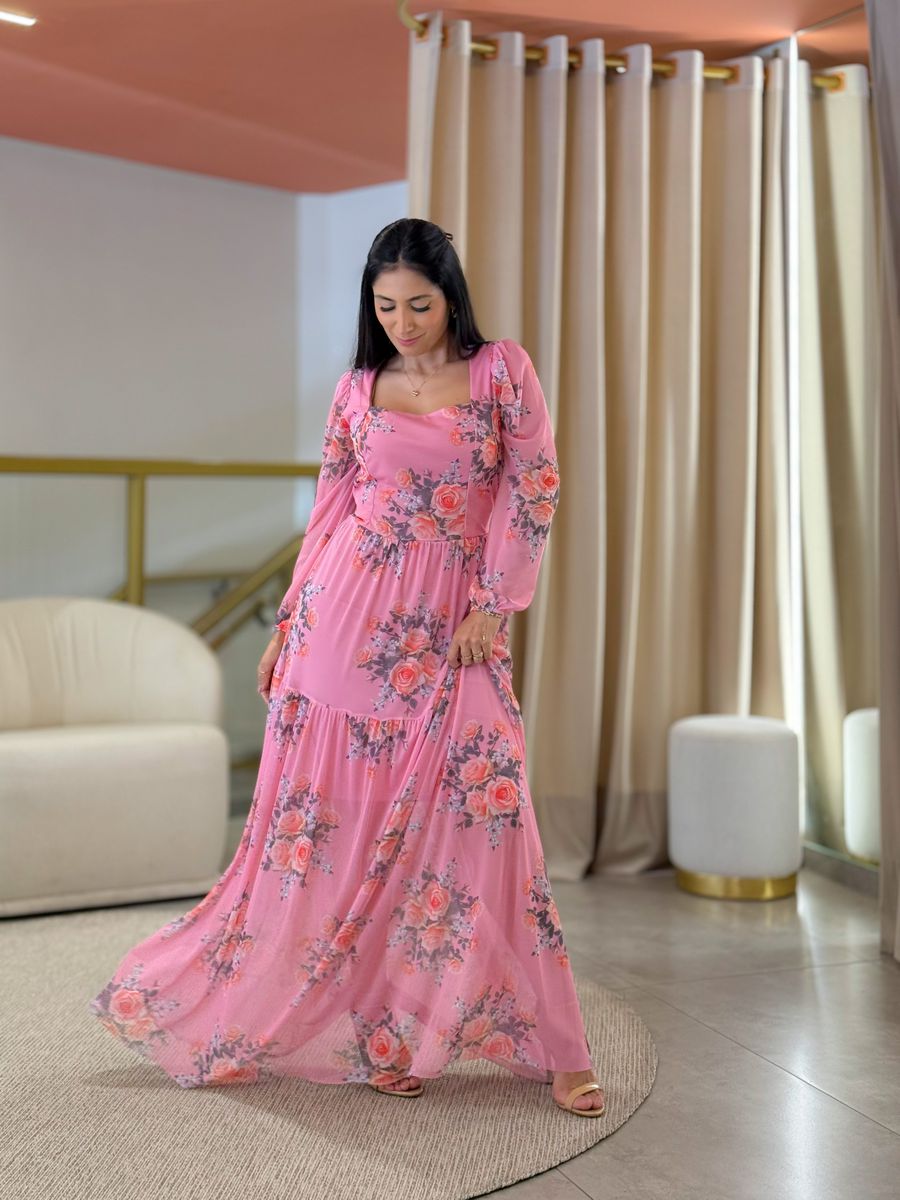 Vestido Priscila Floral Rosa