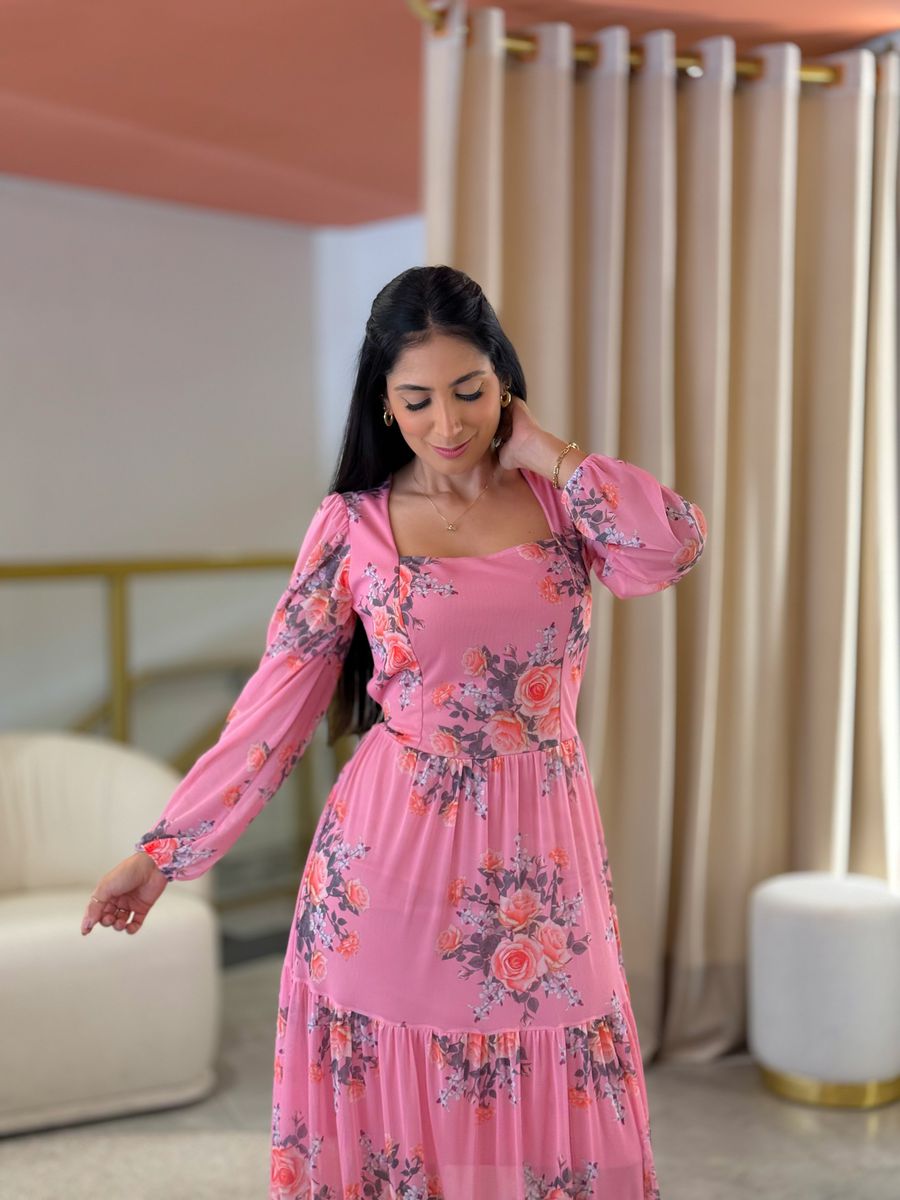 Vestido Priscila Floral Rosa