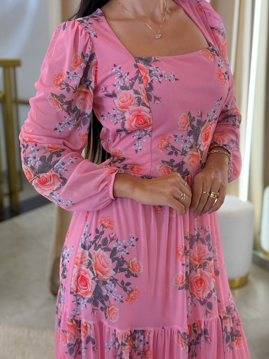 Vestido Priscila Floral Rosa