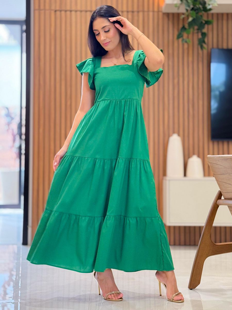 Vestido Andressa Verde Bandeira
