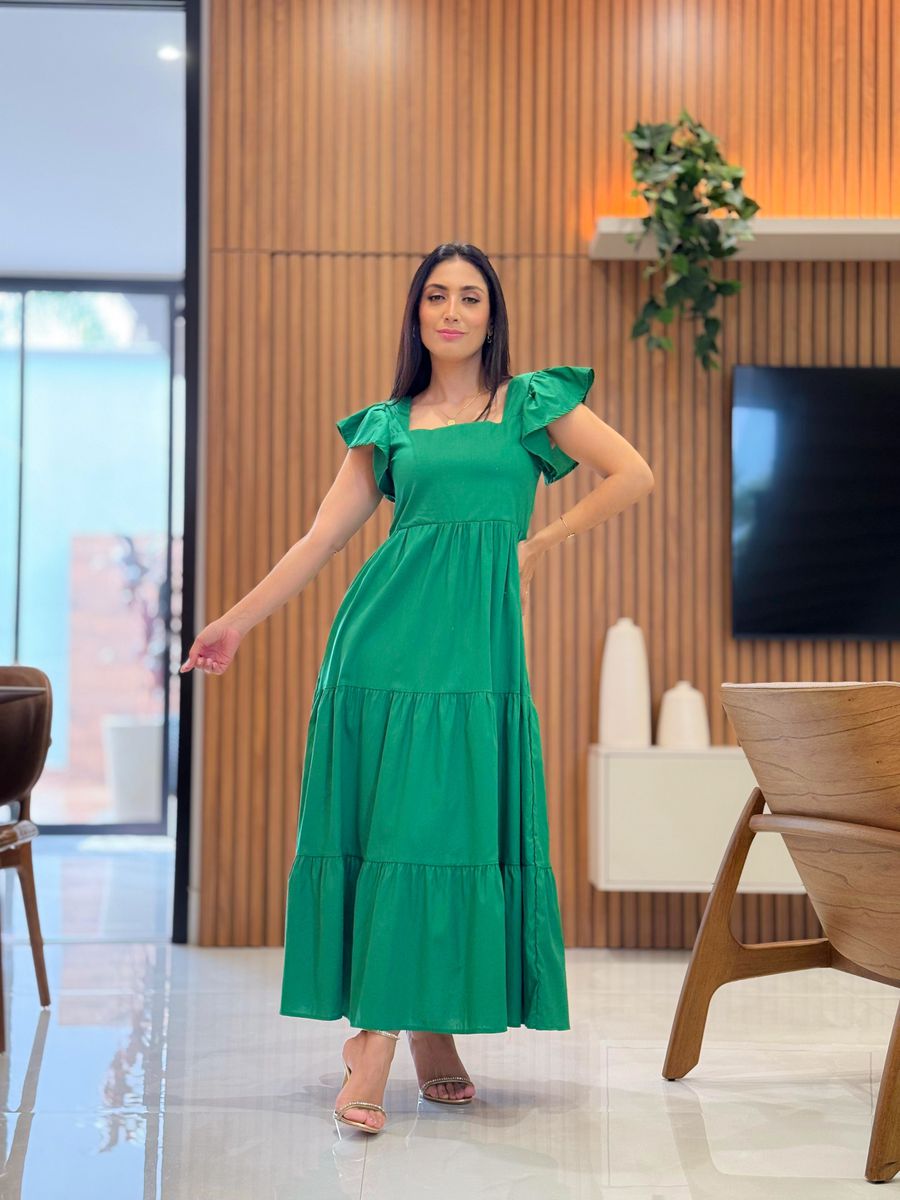 Vestido Andressa Verde Bandeira