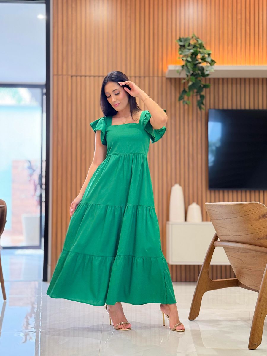 Vestido Andressa Verde Bandeira
